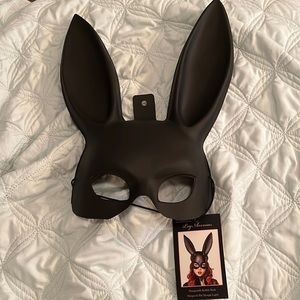 Matte black masquerade rabbit mask